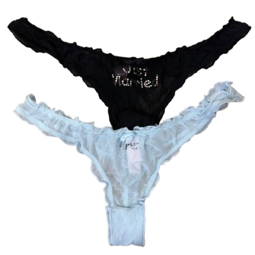 NWOT Secret Treasures Bride/Bridal Wedding Panties Size 7 “Just Married” “Mrs”
